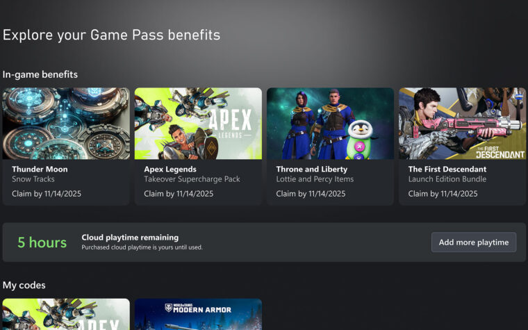 Game Pass passa a limitar horas de jogo na nuvem a partir de novembro
